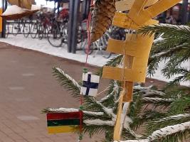 Christmas tree at the market square in Joensuu in Finland