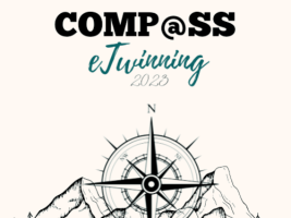 The  image contains the eTwinning logo, the title of the project and the compass rose