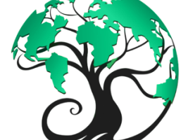 Logo of the project. A tree with a world map symbolising the leaves.