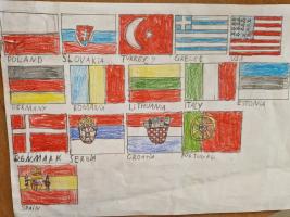 Flags of the project prepared by students.
