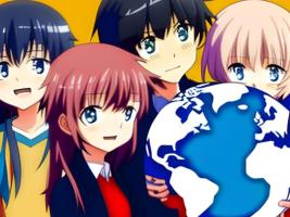 Animes holding the world globe