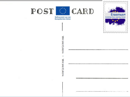 Das Bild zeigt eine Postkartenvorlage mit dem Thema des Postkartenwettbewerbes: Wir sind Europa