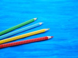 crayons blue background