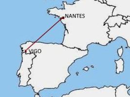 mapa Nantes-Vigo