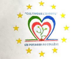 Ce logo représente l'union de la France et de l'Italie,nations de l'Europe représenté par les étoiles.La petite plante qui pousse est le symbole de la vie et du projet