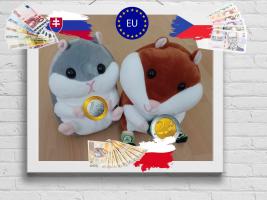 Dvaja škrečkovia EURík a EURinka, maskoti projektu s partnerskými školami z Poľska a Čiech