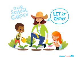 This free Our school garden cartoon illustration vector graphic can be used for personal as well as business & commercial purposes with attribution link back to Freedesignfile.com