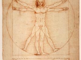 L'Uomo Vitruviano come simbolo del corpo, tema del progetto.