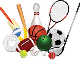 The picture shows equipment that we use in various sports.