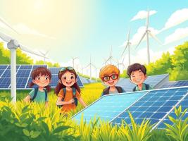 Grupo de estudiantes promoviendo las energías sostenibles