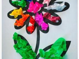 spring flower craft using tissue paper