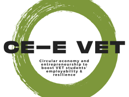 This image is the logo proposed by us, which was of the Erasmus+ project with the title CE-E VET Circular economy and entrepreneurship to boost VET students’ employability and resilience
