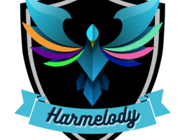 The "Harmelody" logo symbolizes children's cultural diversity with its six colorful wings. Each color represents different cultures and various expressions.