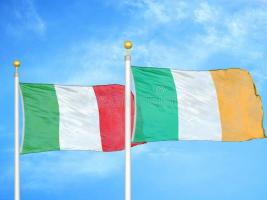 Italian and Irish flags