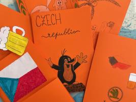 Students work, short books about the Czech Republic.