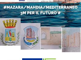 Flier representing the symbols of the two cities involved in the project.