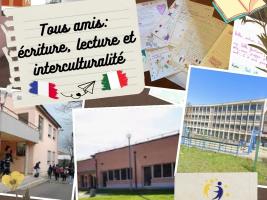 Titre du projet -Lettres des élèves - établissements scolaires - drapeaux France/Italie