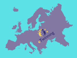 The eTwinning logo is placed on the map of Europe.