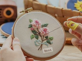 English learning with cross-stitching. 