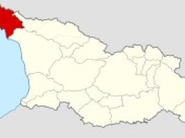 Abkhazia region on the map of Georgia