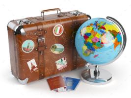 There is a picture of a suitcase and the world in our image. What we mean by this is; We fill our suitcases with the knowledge we have gathered by exploring the world.
