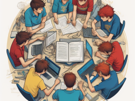 Teenagers at a round table working together