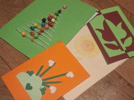 Handmade postcards made by children 
