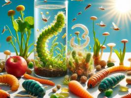 future food, insects, algues, worms, sun, nature, plants