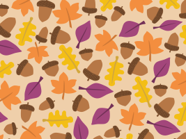 Colorful leaves and acorns - Autumn items
