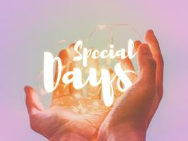 It is written ''special days'' in both hands.