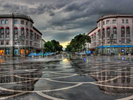 ქალაქ რუსთავის მთავარი მოედანი.The main square of the city of Rustavi