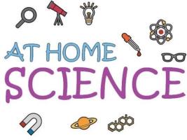 The picture has scientific tools and banner saying science 