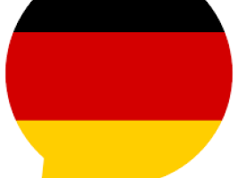  Die deutsche Flagge in einer Comic-Sprechblase.