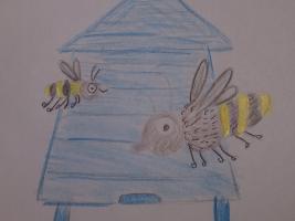 The picture shows a bee house. 