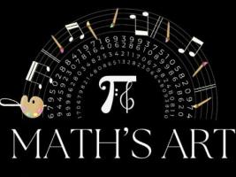 Our logo is designed as the Pi number symbol on a world globe formed with circles, and the piano keys around the globe are painted purple with a paintbrush, the keys end in one place and combine with the words art and mathematics.