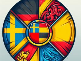 Flaggen von Belgien, Schweden und Deutschland