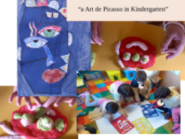Children explore the art of picasso-painting, modeling...