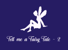  A fairy is sitting on a purple background. Below her, it says "Tell me a Fairy Tale - 2".
