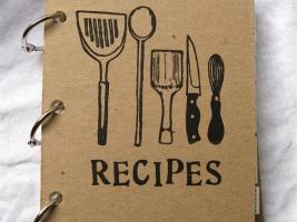 The Recipe Book - designed by cutlery and wooden spoons.