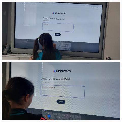 Canik Kız Anadolu İmam Hatip Lisesi working on the mentimeter