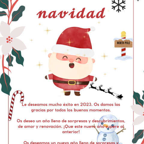 Tarjeta de Navidad para los alumnos de Suecia