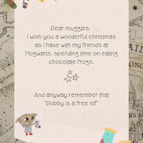 FR Roxane's wishes card Dobby's card