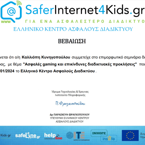 safer internet ceminars certificate