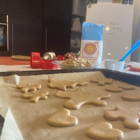 Baking the gingerbread