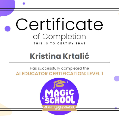 magic school ai certificate level 1