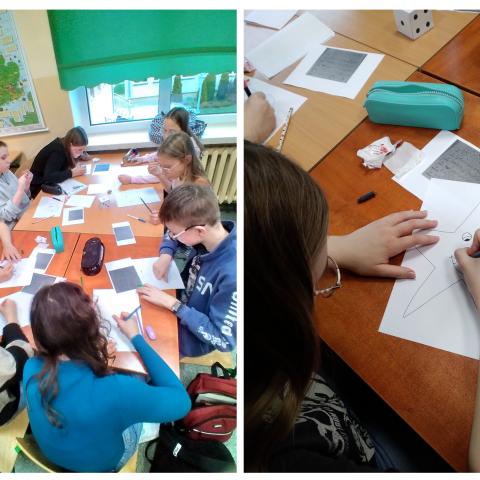 Polish students when working on Throw and Draw challenge