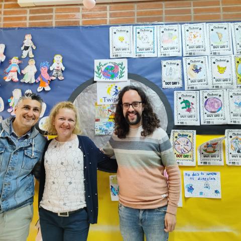 A picture of the eTwinning corner with Evelina from Slovenia