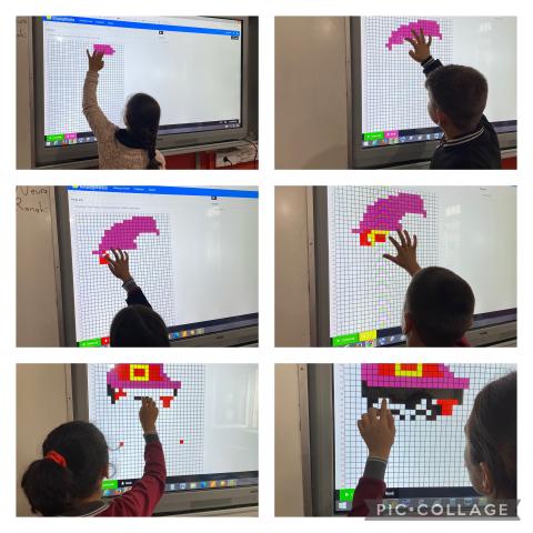 (Ebubekir Çiftçi Primary School (Van/Türkiye),Zeliha ÇİÇEK KELEŞ Students worked on cat pattern for code week